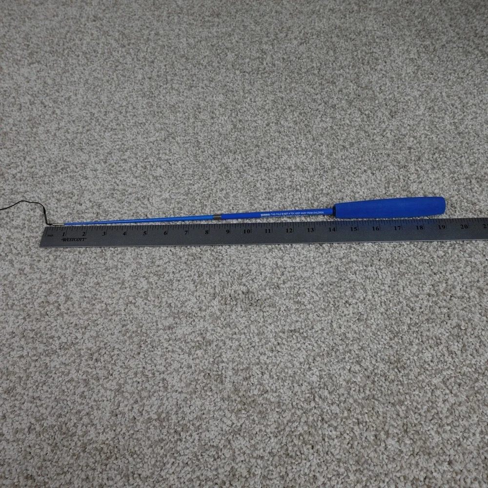 Blue Telescoping Handheld Cat Toy Wand pet play feather holder pet parent‎